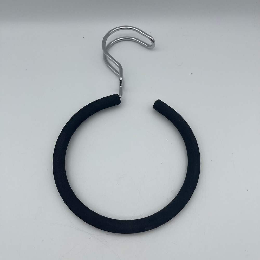 Black Tie, Belt, Scarf Hanger Non-Slip Accessory Loop Chrome Hook Organizer